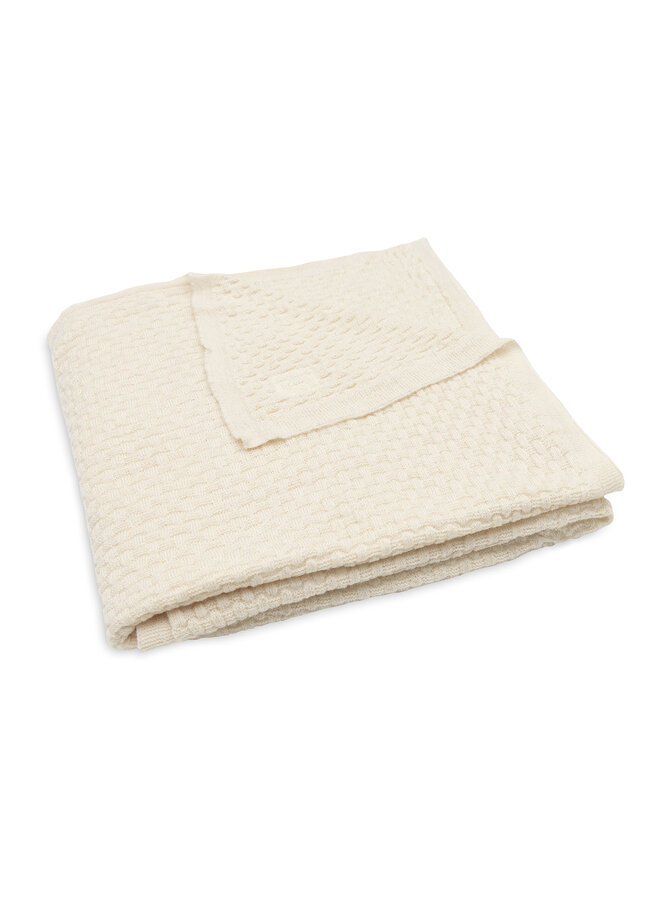 Jollein - Deken ledikant 100x150cm weave knit merino wool – oatmeal