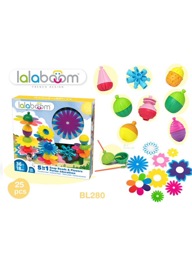 Lalaboom - Kralenset met bloemen (25st)