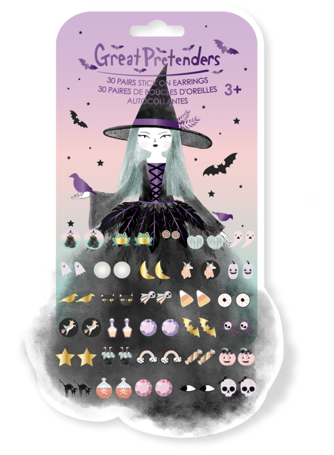 Great Pretenders  - Natasha the Raven Witch Sticker  Earrings (30 pairs)