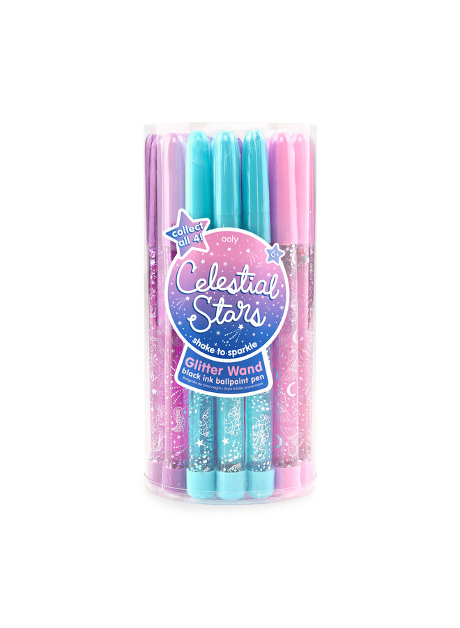 Ooly - Celestial stars glitter wand ballpoint pen