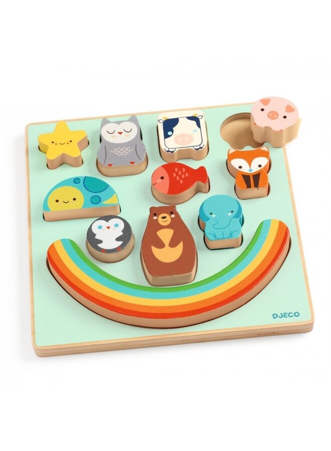 Djeco - Relief puzzle – puzz & boom rainbow – DJ01076