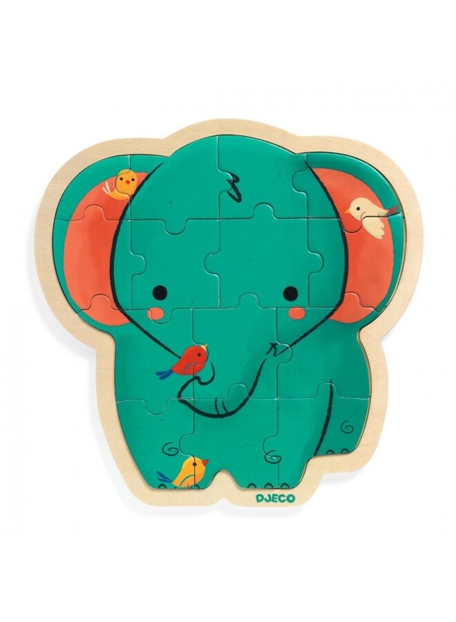 Djeco - Puzzlo – elephant 14pc – DJ01823