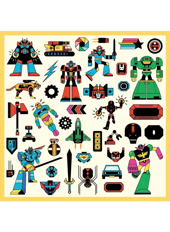 Djeco  - Stickers texture – robots – DJ09276