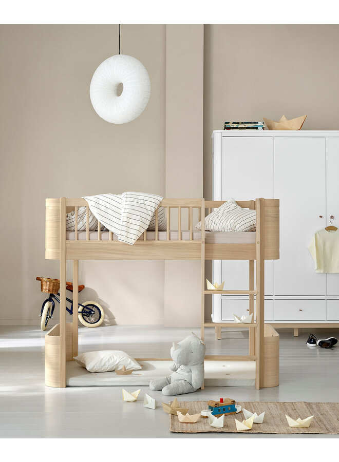 Oliver Furniture - Mini+ low loft bed, oak