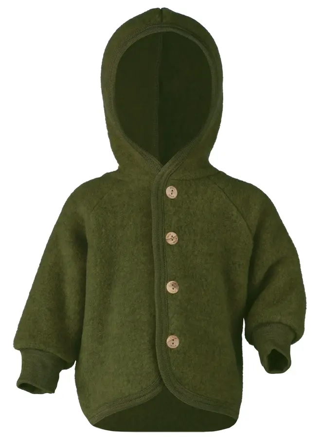 Engel Natur - Hooded Jacket - Groen Melange