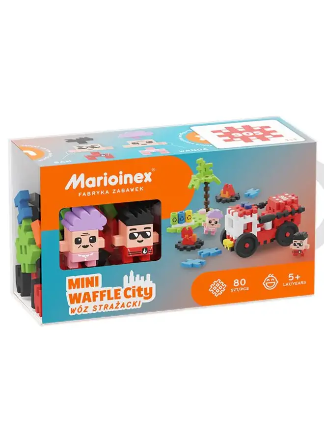 Marioinex  - Mini Waffle – fire truck 80pcs