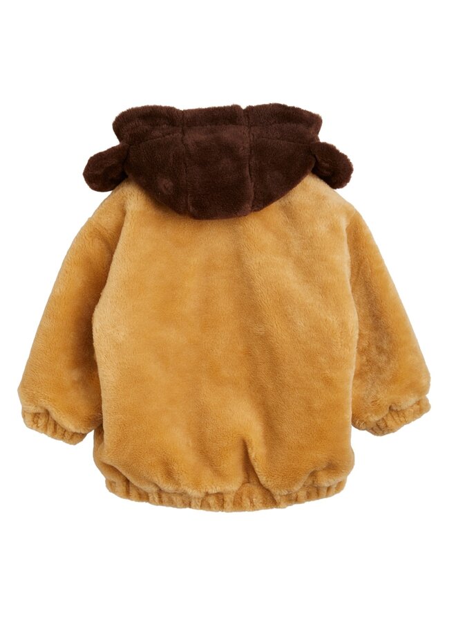 Mini Rodini - Adored faux fur hooded jacket – Beige
