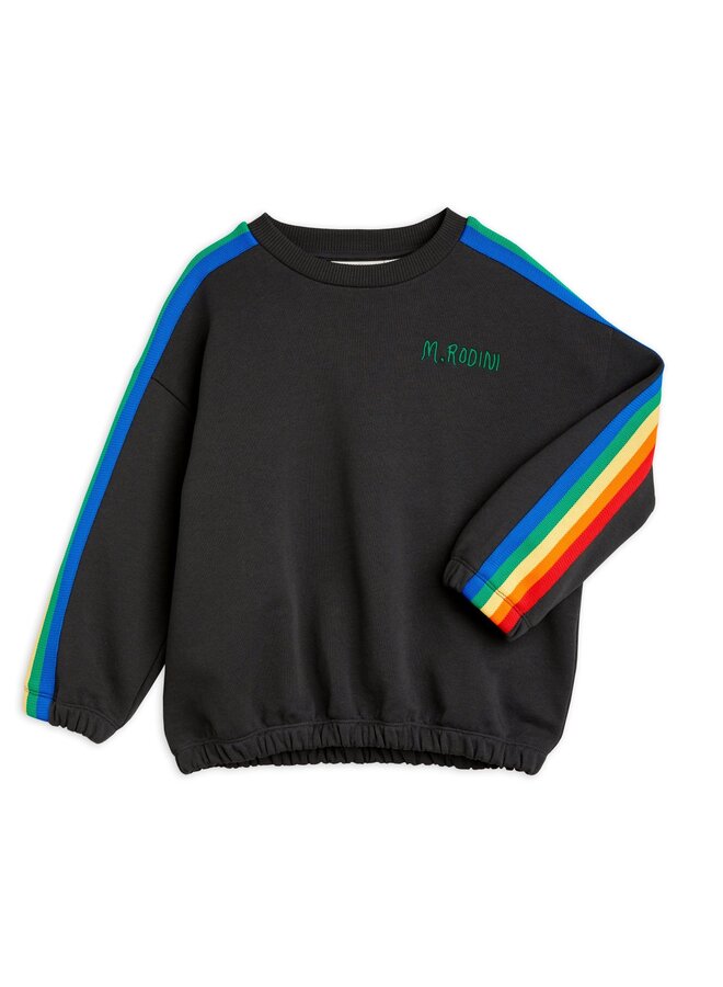 Rainbow stripe sweatshirt – Black