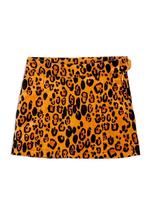 Mini Rodini  - Leopard aop velvet skirt – Brown