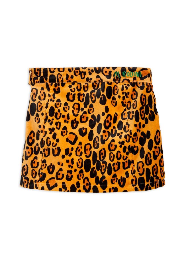 Leopard aop velvet skirt – Brown