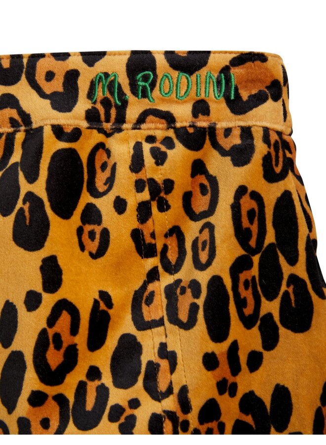 Mini Rodini  - Leopard aop velvet skirt – Brown