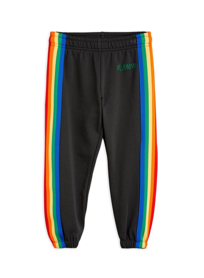 Rainbow stripe sweatpants – Black