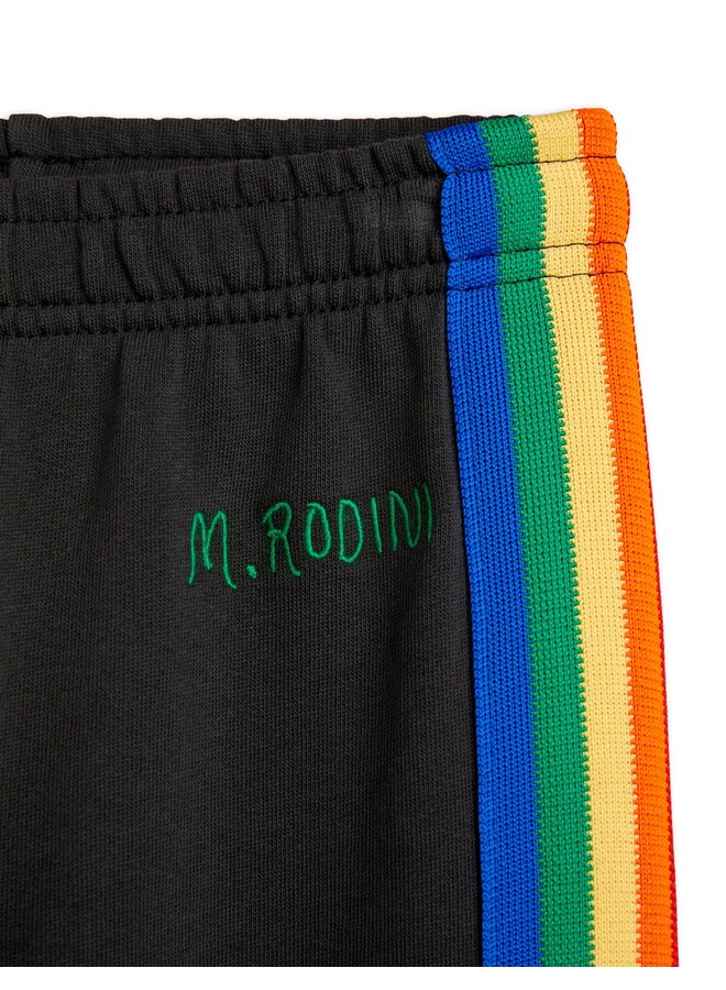 Mini Rodini - Rainbow stripe sweatpants – Black