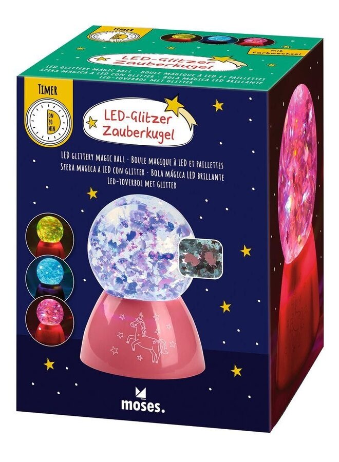 16745 - LED glitterbol met licht en timer