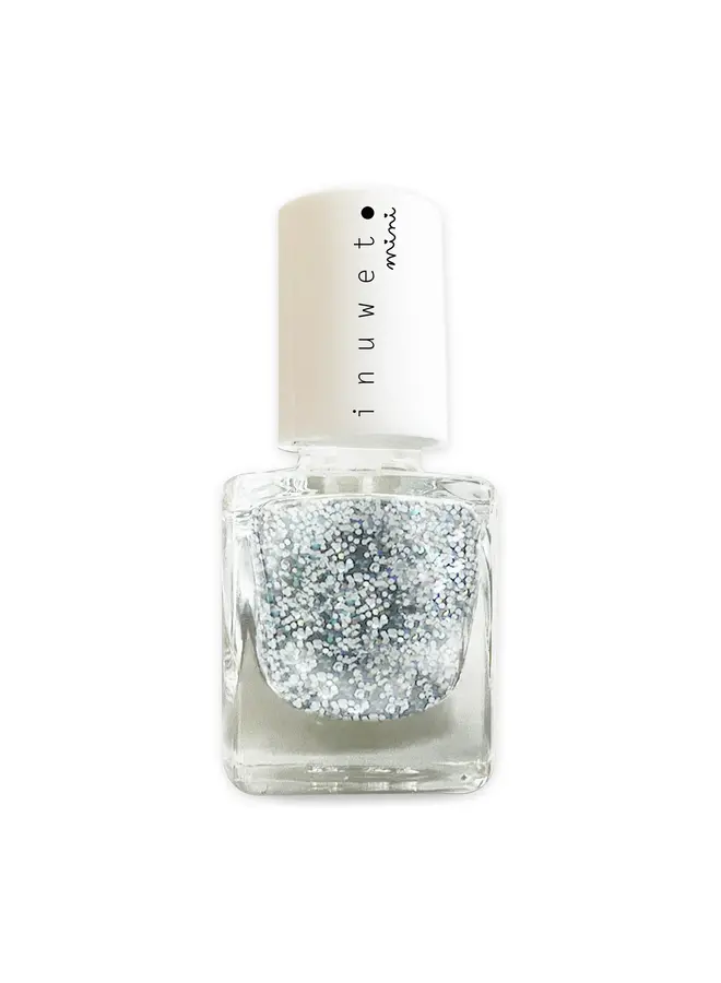 Inuwet - Water based nail polish – glitter silver vanilla scent