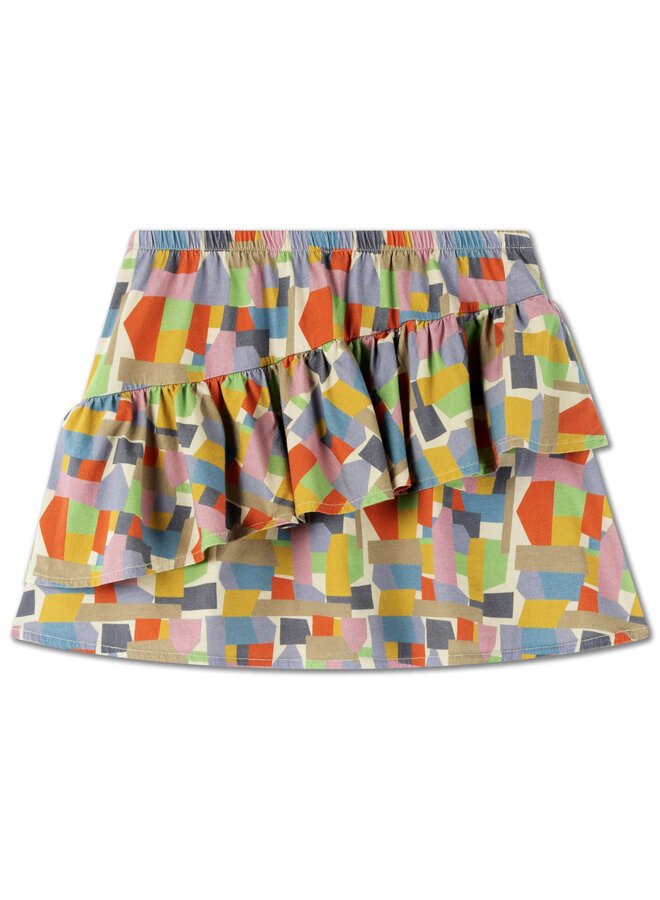 Ruffle skirt - graphic color block