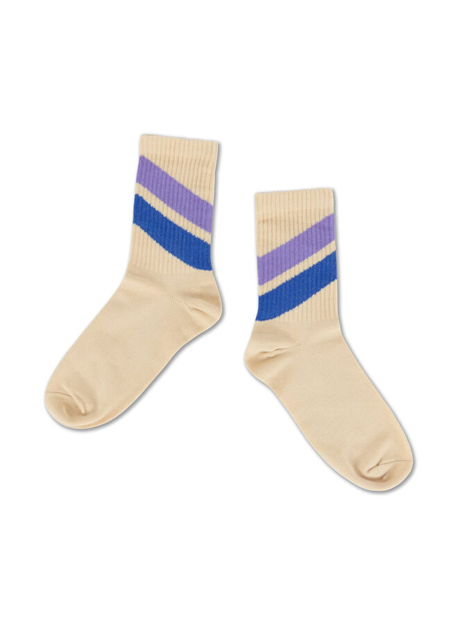 Repose AMS - Sporty socks - diagonal stripe sand