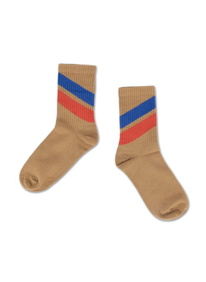 Sporty socks - diagonal stripe powder