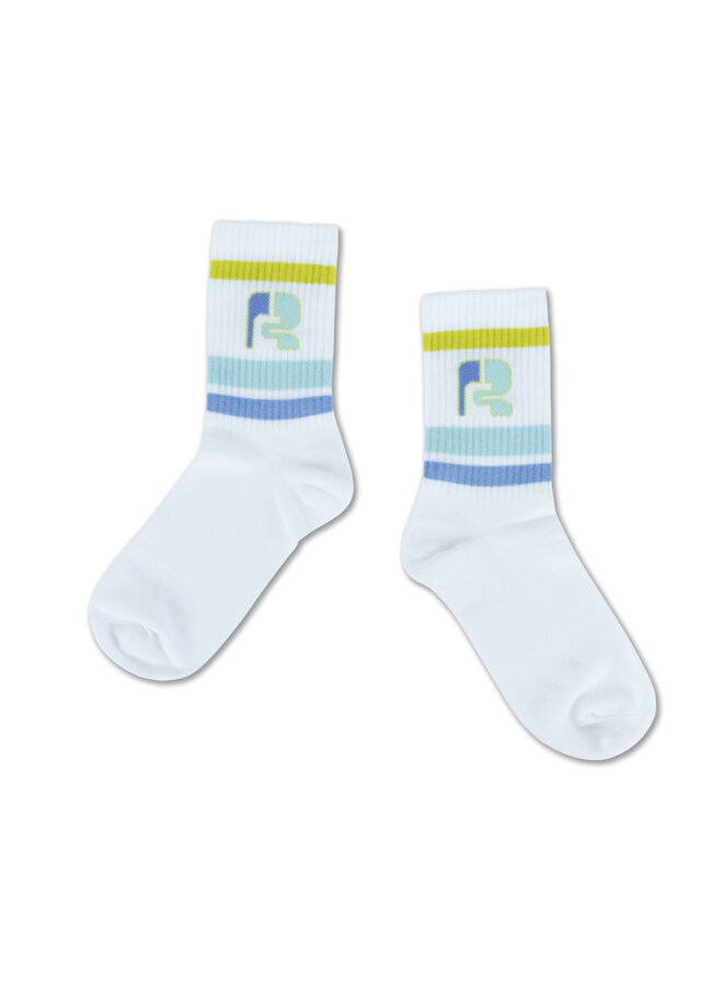Sporty socks - logo R white