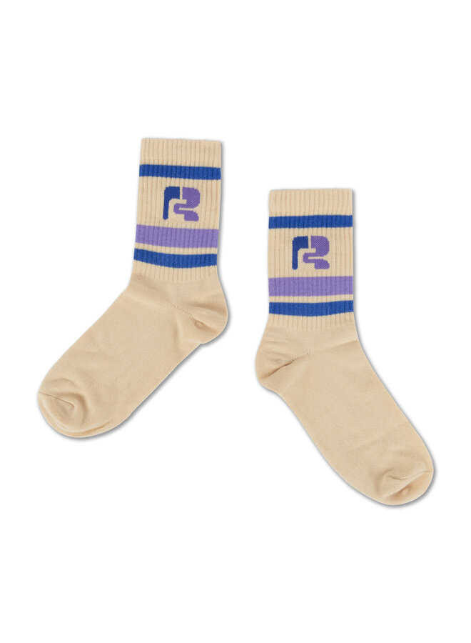 Sporty socks - logo R sand