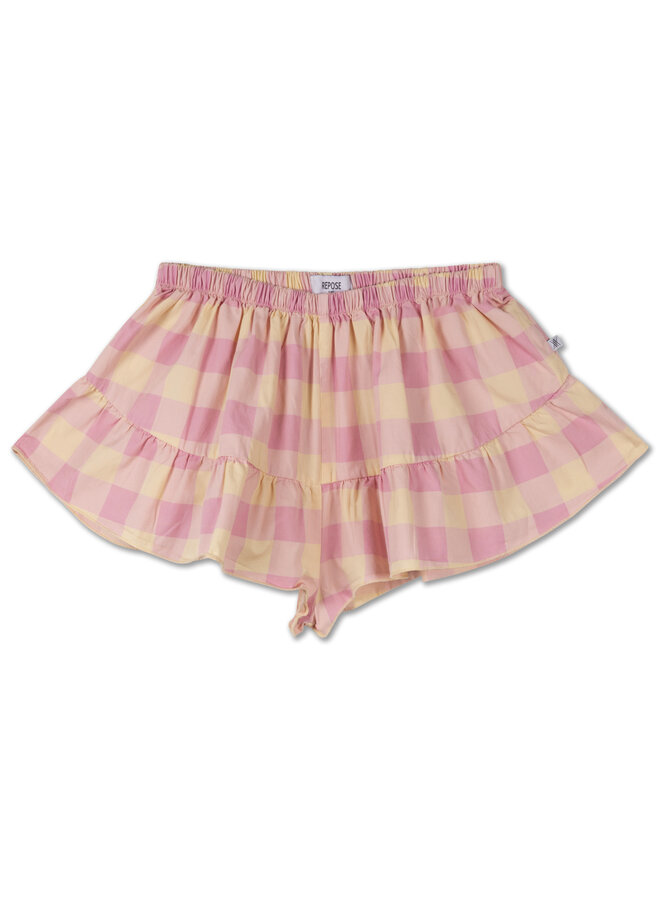 Skirt short - sand pink bb check