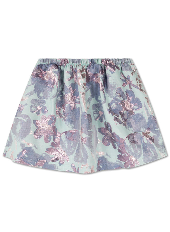 Mini skirt - sparkle aqua flower