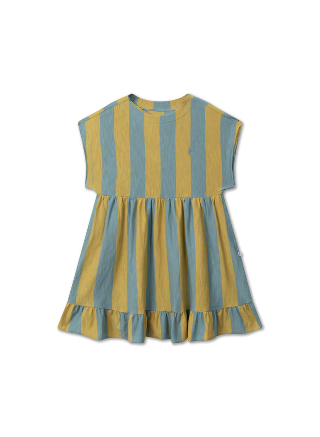 Simple dress - golden block stripe