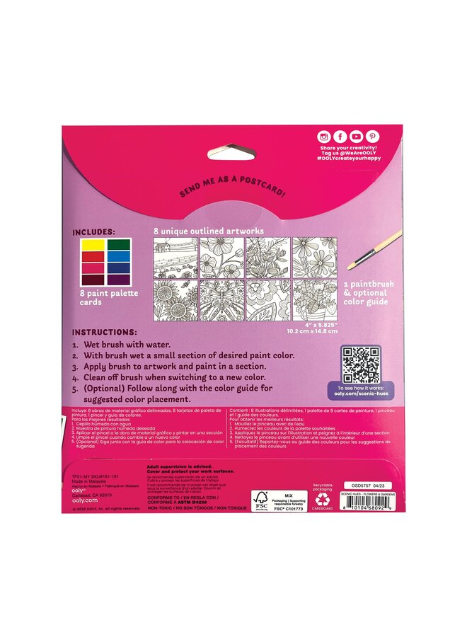 Ooly - Scenic Hues D.I.Y. Watercolort Art Kit – Flowers & Gardens