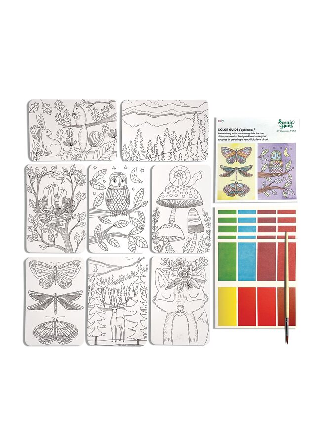 Ooly - Scenic Hues D.I.Y. Watercolort Art Kit – Forest