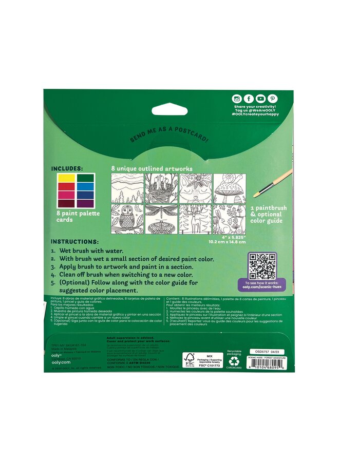 Ooly - Scenic Hues D.I.Y. Watercolort Art Kit – Forest