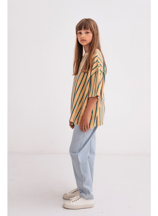 Repose AMS - Oversized boxy tee - multi pop stripe