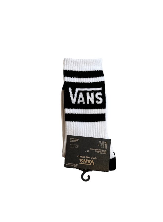 Drop V logo crew sock – black/white