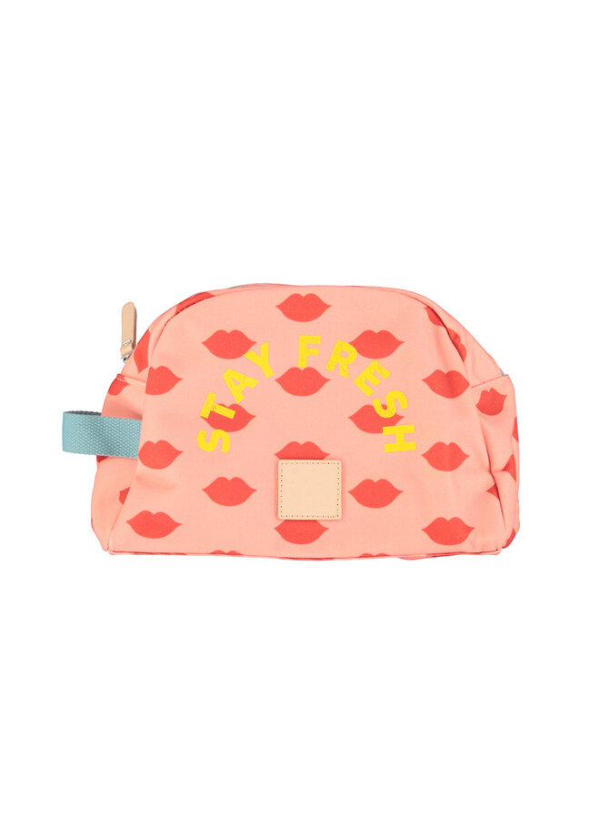 Piupiuchick - Beauty bag – Light pink w/ red lips