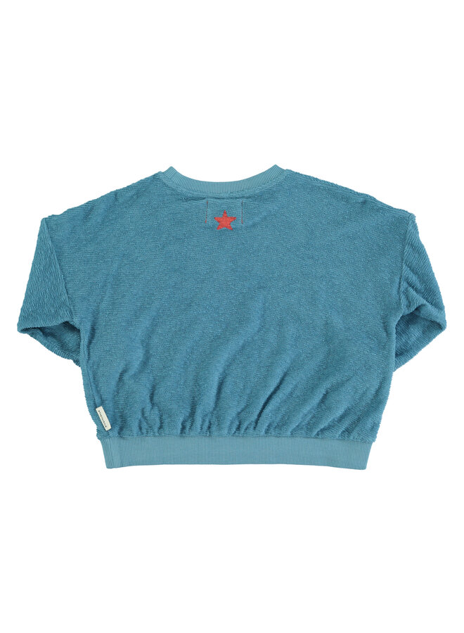 Piupiuchick - Sweatshirt – Blue w/ "que calor" print