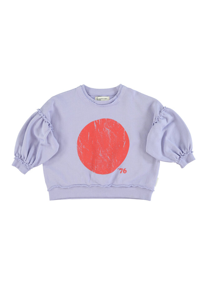 Piupiuchick - Sweatshirt w/ balloon sleeves – Lavender w/ red circle print