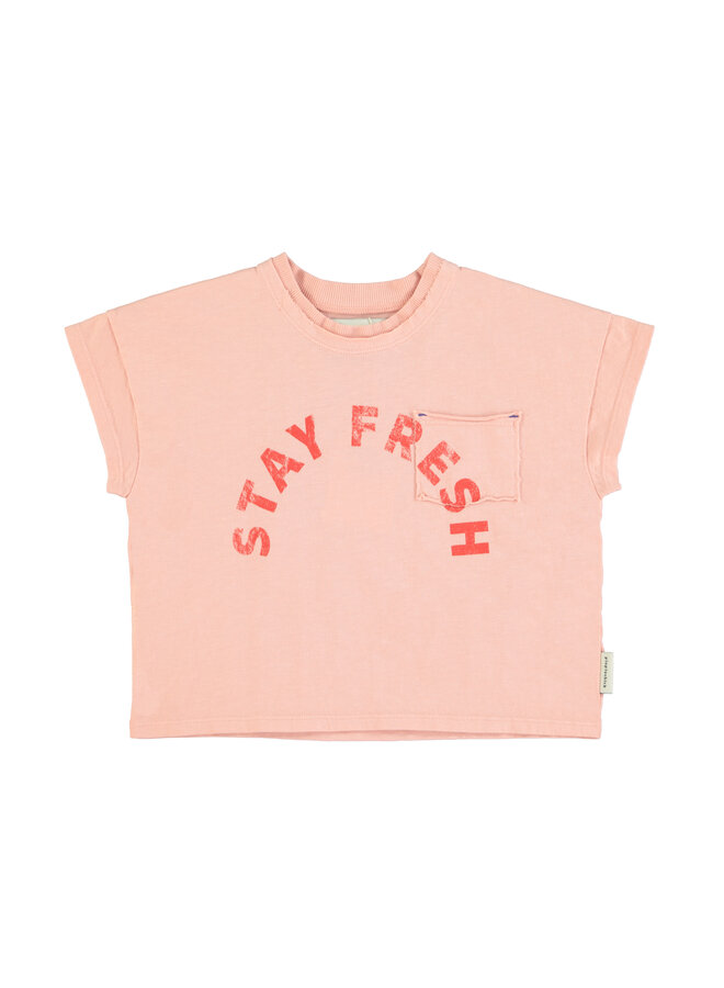 T-shirt - light pink w/ "stay fresh" print