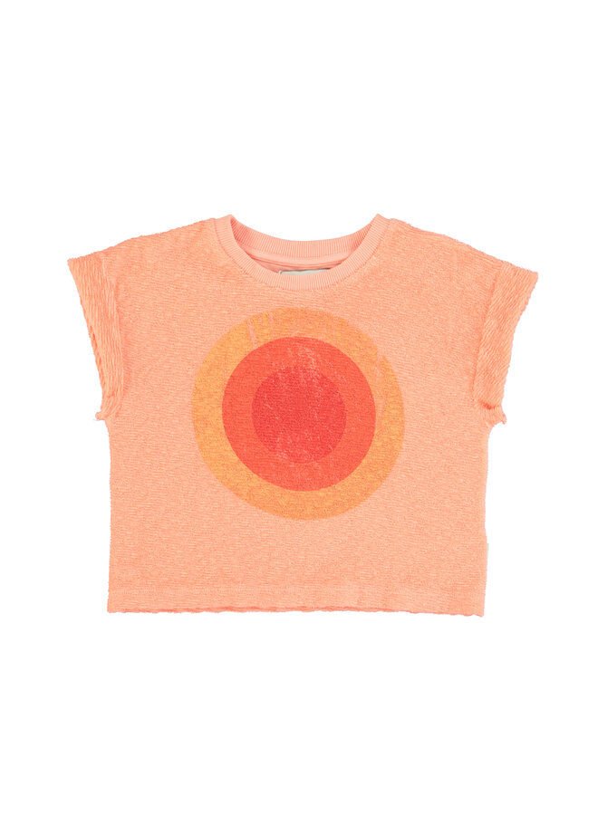 Piupiuchick - T-shirt – Coral w/ "la playa" print