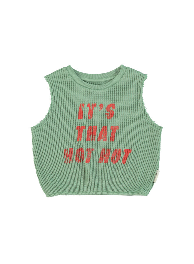 Sleeveless top – Green w/ "hot hot" print