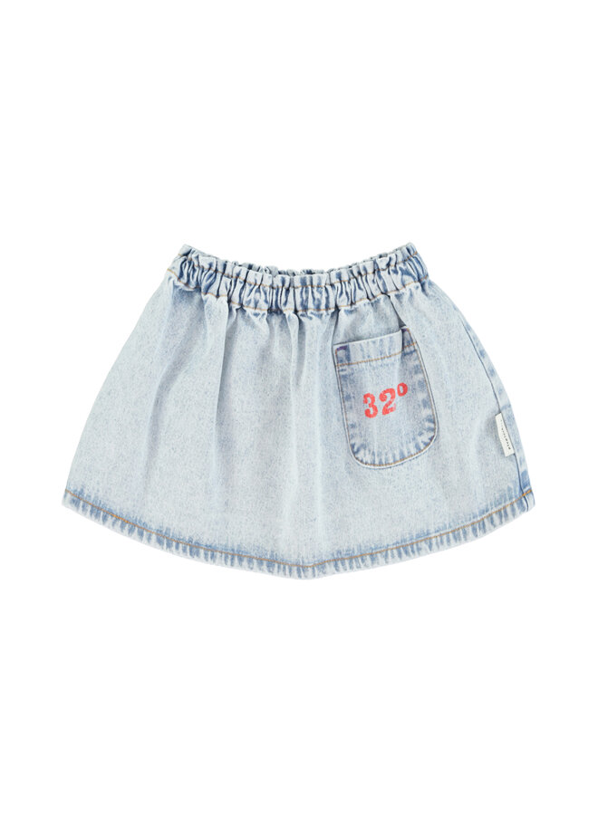 Short skirt – Washed blue denim