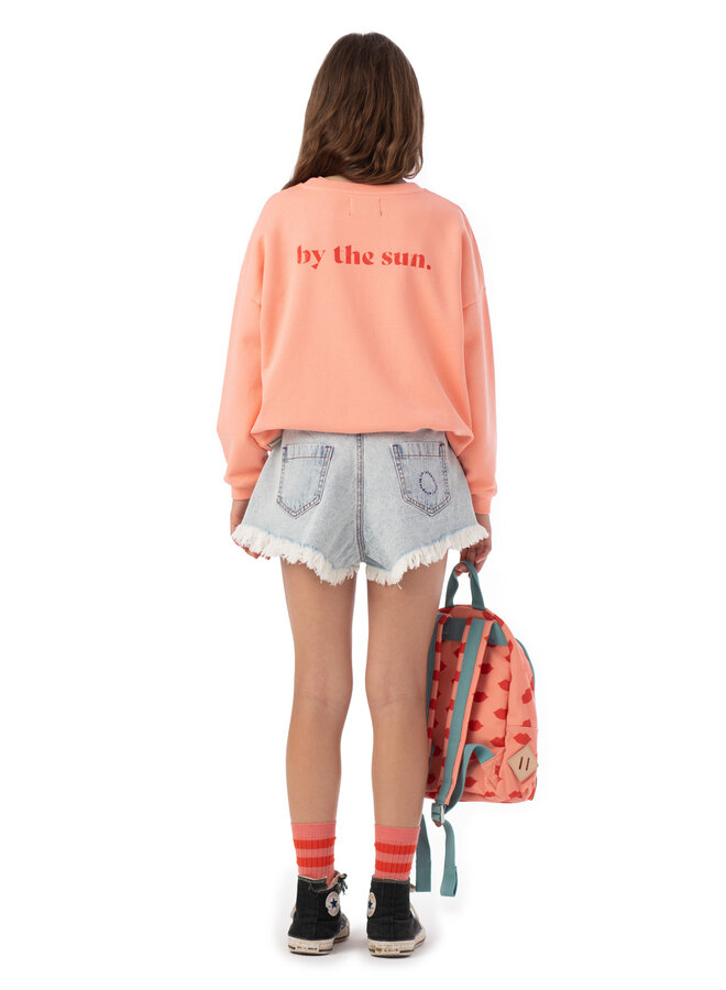 Piupiuchick - Sweatshirt – Coral w/ lips print