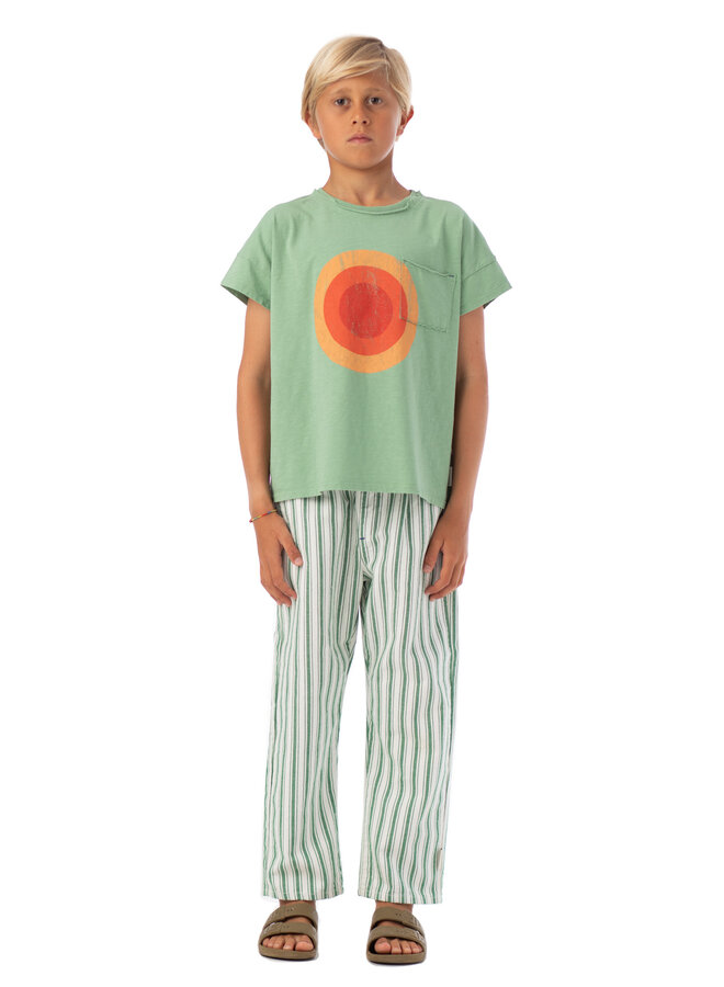 Piupiuchick - T-shirt – Green w/ multicolor circle print
