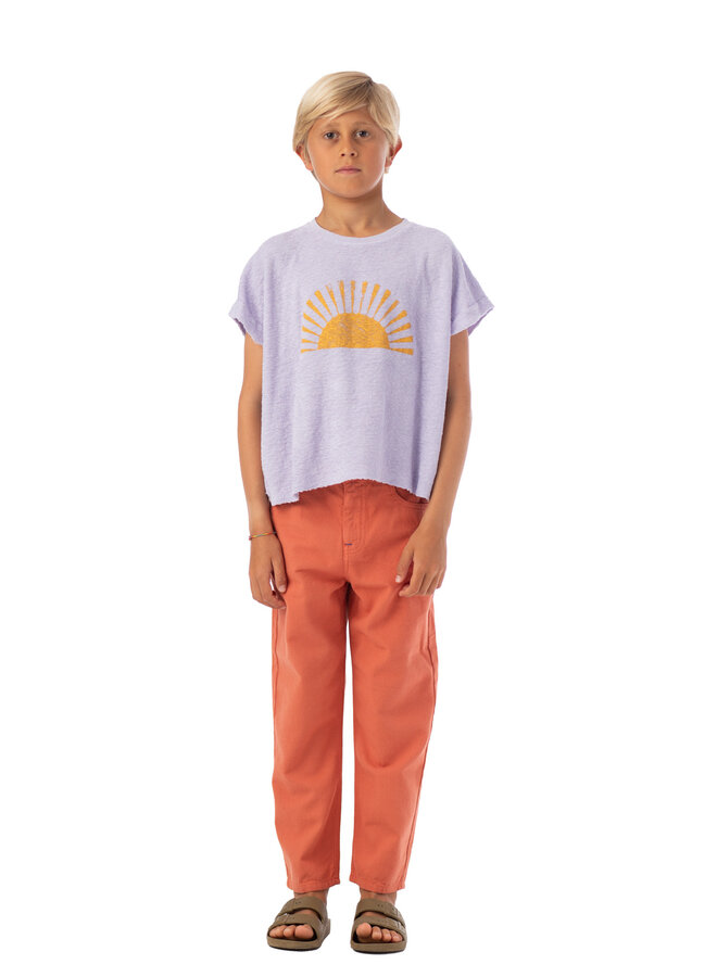 Piupiuchick - T-shirt – Lavender w/ "burning sand" print