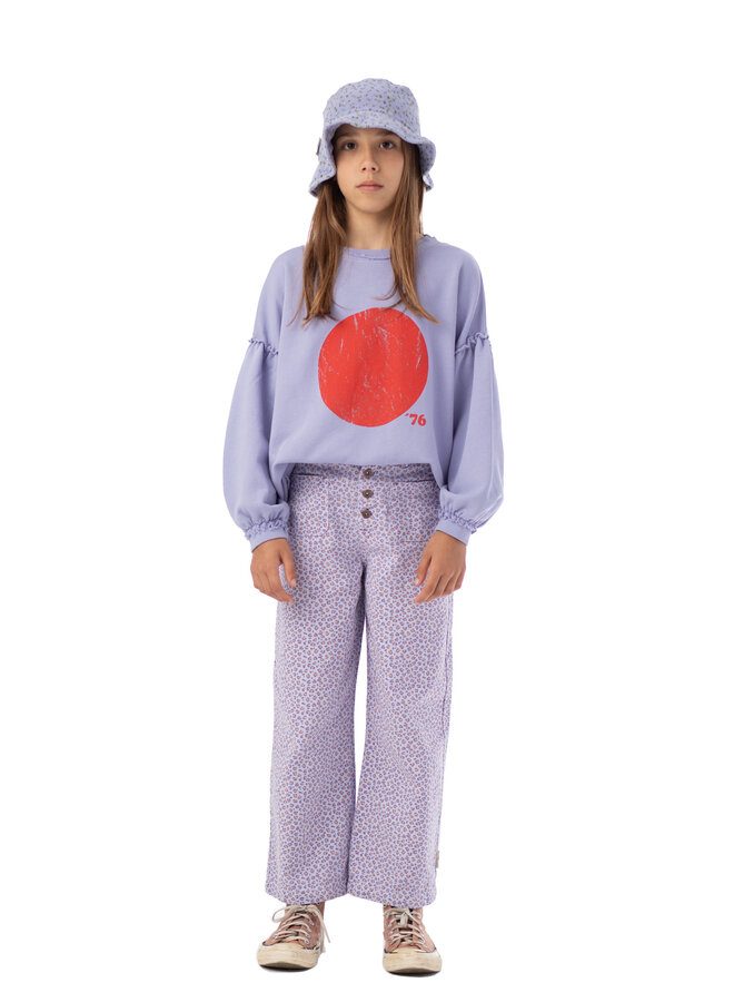 Piupiuchick - Sweatshirt w/ balloon sleeves – Lavender w/ red circle print