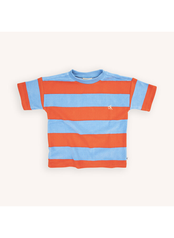 CarlijnQ - T-shirt oversized - Stripes red/blue