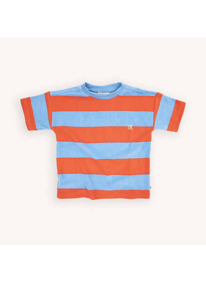 T-shirt oversized - Stripes red/blue