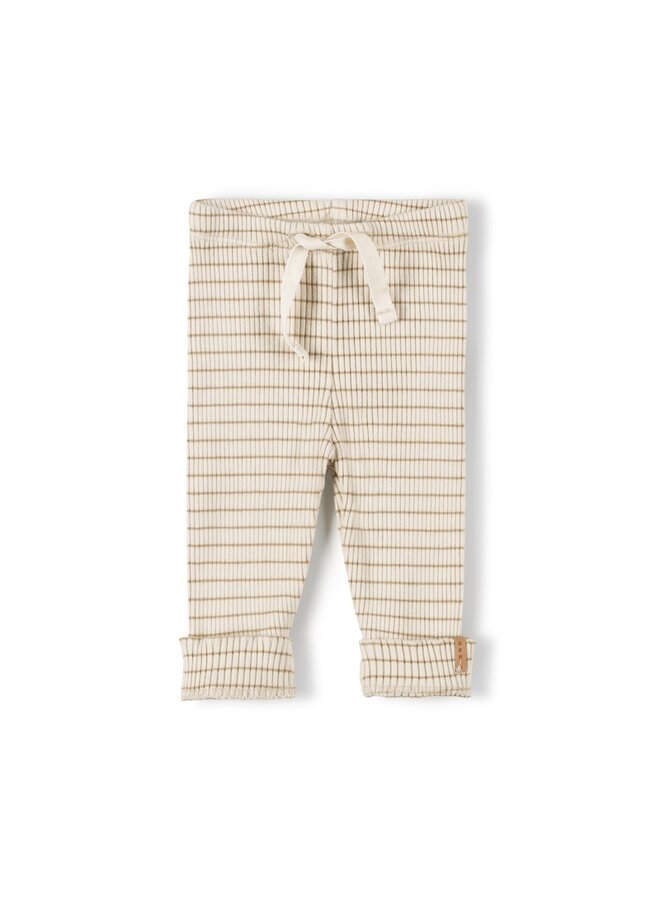 Rib Legging - Biscuit Stripe