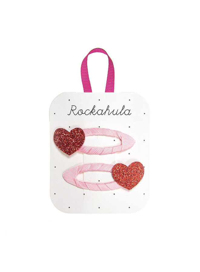 Rockahula - Love Heart Glitter Clips