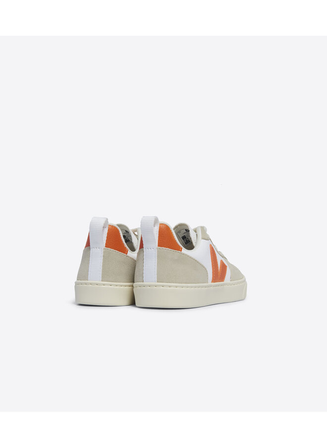 Veja - Small-V10 Laces chromefree leather – Extra white fury almond