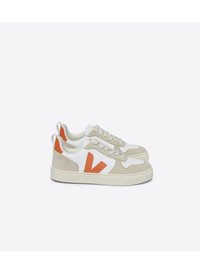 Veja - Small-V10 Laces chromefree leather – Extra white fury almond