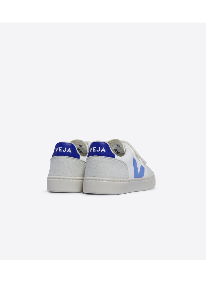 Veja - Small-V12 Chromefree leather – Extra white aqua paros